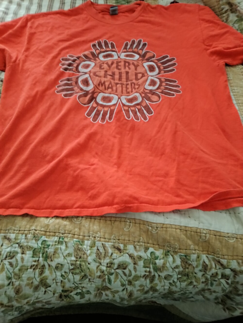 Gildan Orange "Every Child Matters" Graphic Tee Men'sxl. Or Unisex (Women 1x)